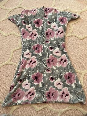 Floral Plush Zip-Front toddler sleep sack- Pink & Gray